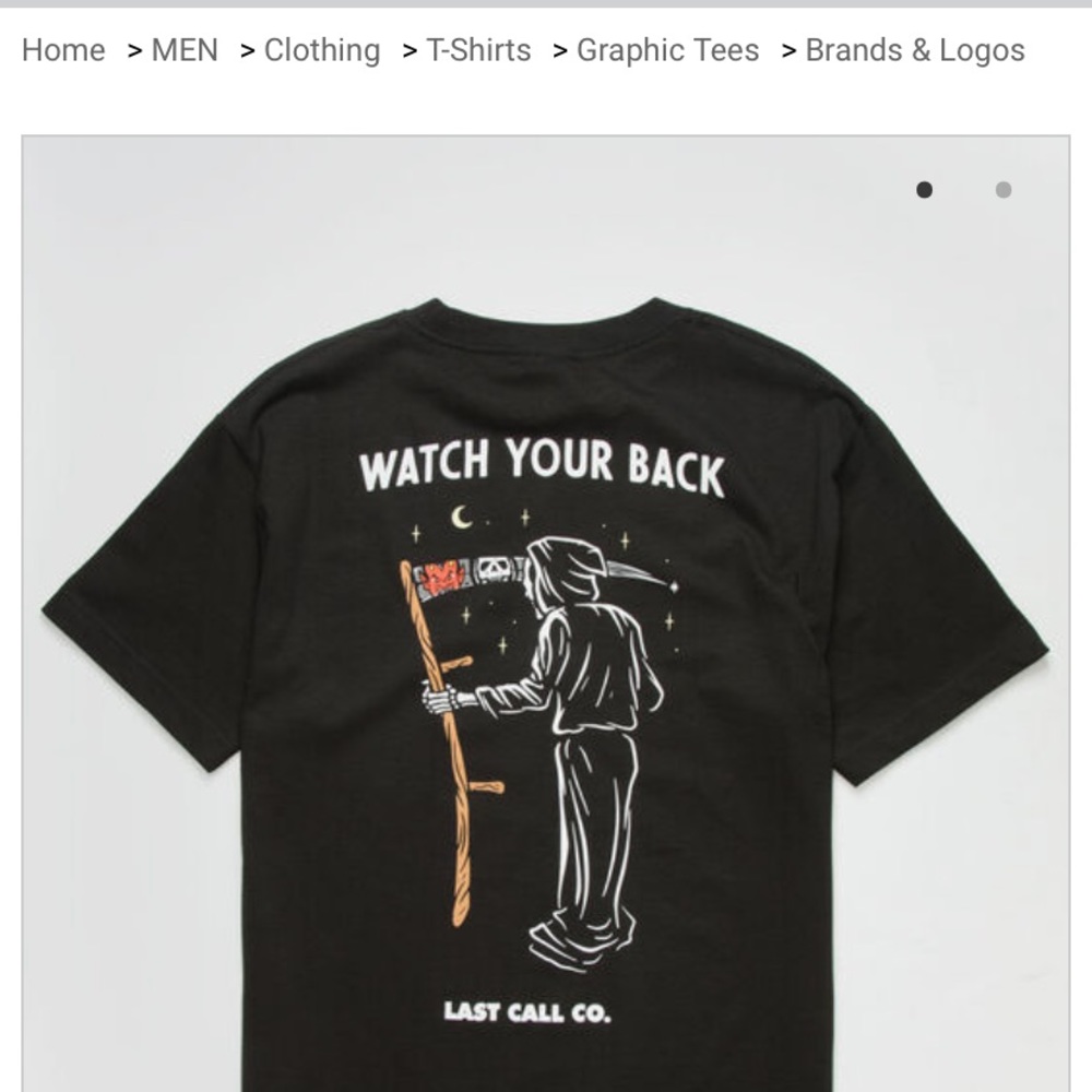 Last Call Co. Graphic T shirt Watch Your Back